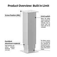 Actionneur linéaire électrique télescopique à haut couple, 3 étages, 1030 mm, 2000 N, colonne de levage pour bureau et meubles
