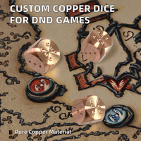 Dés en cuivre polyédriques personnalisés (couleur/taille) avec motif cubique pour jeux D&D - Dés en cuivre rouge personnalisés pour cadeaux de bienvenue