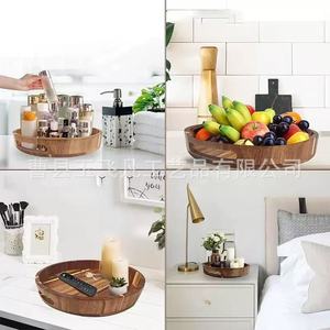 ถาดเก็บของในครัวไม้ทรงกลมแบบหมุนได้สำหรับวางบนเคาน์เตอร์ - Product Image 2