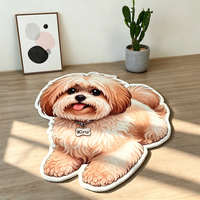 Tapis personnalisé en forme d'animal, tapis portrait de chien, tapis de forme irrégulière, paillasson en forme d'animal, tapis de sol en peluche pour animaux de compagnie