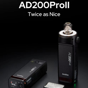 Flash de Estudio <span class=keywords><strong>Godox</strong></span> <span class=keywords><strong>AD200pro</strong></span> II 2.4G TTL, Flash de Bolsillo para Fotografía en Exteriores con Batería de Litio de 2900 mAh, 1/8000 HSS - Product Image 1