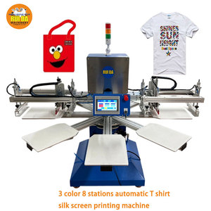 Imprimante rotative à écran pour tissus, 3 couleurs, 8 stations, avec palette en aluminium, pour l'impression de t-shirts (vente en gros) - Product Image 5
