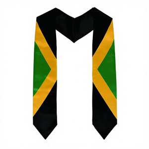 Étole de graduation en satin avec drapeau de la Jamaïque, unisexe, convient à tous les types de morphologies, pour usage scolaire, enfants et échanges internationaux. - Product Image 3