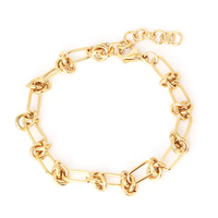 Vente en gros plaqué or 18 ct personnalisé trombone corde torsadée cubaine réglable en acier inoxydable bijoux de mode bracelet à chaîne épaisse