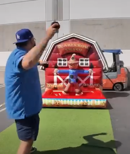 Juegos de Carnaval inflables de nuevo diseño Halloween Scaredcrow <span class=keywords><strong>Smash</strong></span> con Velcro Sticky Ball Game para niños y adultos - Product Image 5