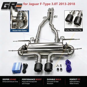 SS304 Brush-<strong>ed</strong> Vacuum Valved Catback Exhaust System for Jaguar F-Type 3.0T 2013-2018 Performance Rear <strong>Muffler</strong> - Product Image 1