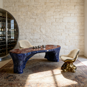 <span class=keywords><strong>Tavolino</strong></span> da Caffè di Lusso in Marmo, Arredamento Moderno per <span class=keywords><strong>Soggiorno</strong></span>, Piano in Pietra Ovale, <span class=keywords><strong>Tavolo</strong></span> Centrale di Design per Villa, Hotel, Casa - Product Image 5