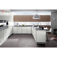 Meuble sous-évier en acrylique haute brillance |   Design moderne |   Cuisine d'appartement |   OEM personnalisé