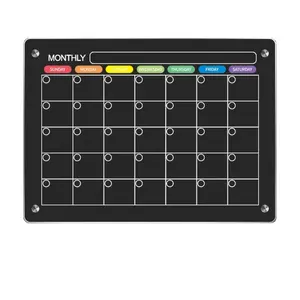 Popular Acrylic Magnetic Calendar Monthly Weekly Daily White Board Dry Ease Fridge Magnet For Secdule