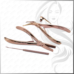 Haute qualité 1 pièce Micro lien perle dissolvant acier inoxydable vernis fini Extension de cheveux pince couleur outils d'extension de cheveux - Product Image 5