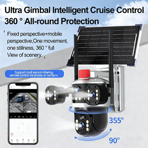 Caméra de sécurité solaire multi-lentilles 4G avec carte SIM, 12MP V380 Pro, faible consommation, sans fil, PTZ, CCTV - Product Image 4