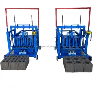 China supplier middle mobile mini manual cement hollow block brick making machine export