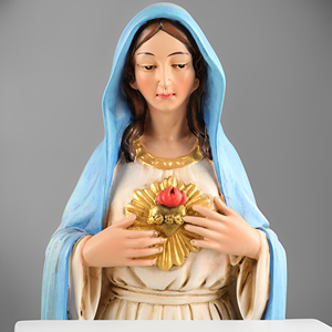 Statues religieuses catholiques en résine, articles chrétiens, 33 cm de haut, Notre-Dame du Sacré-Cœur - Product Image 3