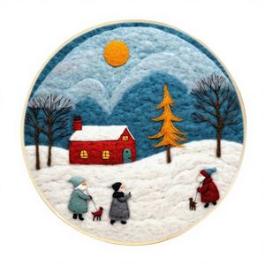 Xixi Brand Wool Needle Felting <b>Embroidery</b> Set for Beginners Sewing & Weaving Toy with Flower Design Shape Includes Plastic <b>Frame</b> - Product Image 2