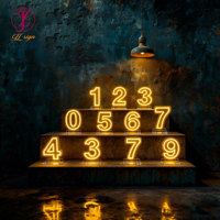 Vente en gros de lettres acryliques géantes de 2 pieds, 3 pieds, 4 pieds, chiffres de 0 à 9, lettres géantes en néon avec éclairage pour les fournitures de fête, les événements, la décoration de mariage