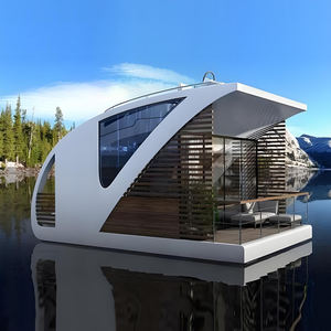 يخت عائم فاخر بتصميم عصري، قارب منزلي ومنصة عائمة، منزل مائي متنقل مسبق الصنع للحفلات وصيد الأسماك - Product Image 3