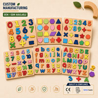 Juego de Rompecabezas de Madera para Niños al por Mayor, Juguete de Clasificación de Formas de Números y Alfabeto para Aprendizaje Preescolar, Regalo de Educación Temprana