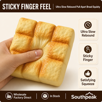 Southpeak Toy Pull Apart Bread Squishy Sticky Finger PU Ultra Slow Rising Fidget Toy Squeeze Stress Relief Squishy Factory OEM