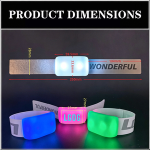 Bracelet <span class=keywords><strong>LED</strong></span> ABS Magic Strap avec logo personnalisé, télécommande <span class=keywords><strong>sans</strong></span> <span class=keywords><strong>fil</strong></span> DMX, 15 couleurs lumineuses, portable, thème ROMANCE, concerts, cadeaux - Product Image 2