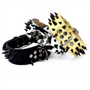 Großhandel Spiked Leder Hunde halsband Leder Eavy Duty gepolstert und verstellbar für große und XL-Rassen - Product Image 5