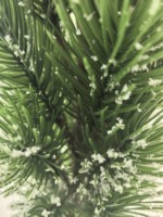 Plante de Noël artificielle en plastique vert avec des flocons de neige pour la décoration de salon