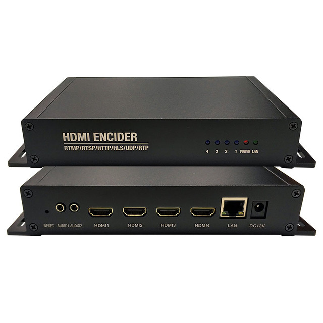 OTV-HE04A H265 1080P 4CH to IP SRT HLS IPTV Live Streaming Video Encoder