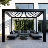 Pergola bioclimatique automatique à toit rétractable électrique à lames orientables en aluminium pour jardin extérieur et véranda