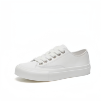 Chaussures en toile blanches classiques personnalisées pour hommes et femmes – Baskets décontractées montantes et basses, vente en gros directe usine