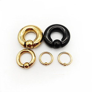 Anillos de Acero Inoxidable con Bola Captiva BCR |   Joyería para Piercings Corporales en Varios Tamaños para Orejas, Nariz, Septum, Piercings Corporales - Product Image 1