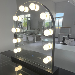 Espejo <span class=keywords><strong>de</strong></span> Maquillaje <span class=keywords><strong>de</strong></span> Gran Radio con Luces LED <span class=keywords><strong>de</strong></span> Brillo Ajustable, Ideal para Salas <span class=keywords><strong>de</strong></span> Maquillaje - Product Image 4