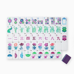 Custom Luxury Foldable Layered <b>Mahjong</b> <b>Set</b> UV Printed Engraved Purple Travel Eco-Friendly 4-Layer Acrylic Durable Entertainment - Product Image 1