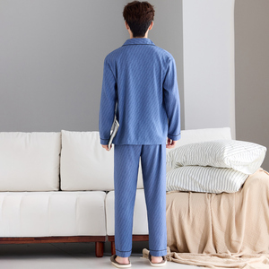 Conjunto de Camisa de Manga Larga con Cuello y Pantalones Casuales para <span class=keywords><strong>Hombre</strong></span> para Otoño, Ropa Cómoda para el Hogar y para Dormir - Product Image 3