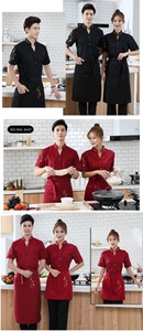 SunYue Vente en gros Uniforme de chef en coton Unisexe Restaurant Cuisine Chemise respirante à double boutonnage Manteau de chef Logo personnalisé - Product Image 6