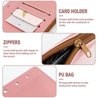 Portefeuille en cuir PU rose personnalisé, amovible, pour planificateur, budget, carnet à anneaux A6, couverture de carnet