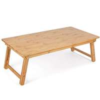 Table d'appoint en bambou grande taille table de bureau au sol lit table pour ordinateur portable bureau pliable espace de rangement économisant un large lit bureau support pour ordinateur portable