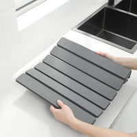 FIGOO0 Tapis de séchage pliable en pierre de diatomite pour la vaisselle, pour la maison