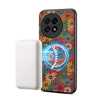 Étui de téléphone antichoc en liège à motif floral irrégulier avec support magnétique et recharge sans fil pour la série OnePlus Ace3/Ace2/13/12/11
