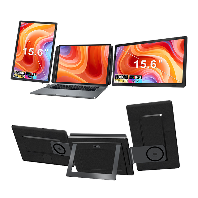 15.6 Inch Triple Portable Monitor Gaming Laptop Screen Extender 1920x1080 IPS Type C Interface Plug Play Business Series 60Hz