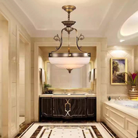 Plafonnier LED simple en cuivre à tête unique pour restaurant européen, chambre à coucher, bureau, jardin, escalier, balcon et couloir, éclairage en laiton