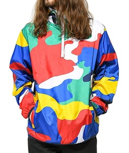 Anorak personnalisé léger 100% polyester camouflage veste coupe-vent respirant imperméable fermeture éclair pour grande taille saison d'été - Product Image 4