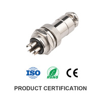 Conector de Aviación GX20 de 2-15 Núcleos M19, Conector de Pared de Doble Brida, Enchufe y Tomacorriente para la Industria Solar/Fotovoltaica