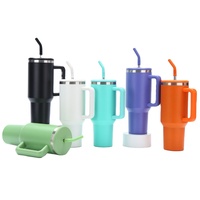 Grande capacité 40 poignée de deuxième génération tasse de voiture isolation thermique tasse de paille 304 tasse de voiture en acier inoxydable tasse Bingba