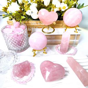 Bracelet sphère en cristal brut de quartz rose, ensemble de pierres énergétiques pour la guérison spirituelle, idéal comme souvenir – Plus de 10 ans d'expérience - Product Image 4