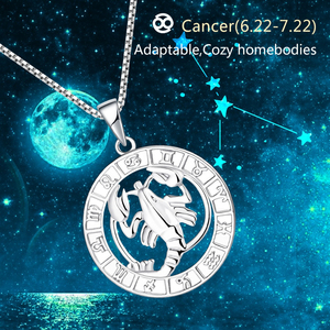 Collana personalizzata in argento Sterling astrologia cancro S925 e segno dello zodiaco collana gioielli religiosi - Product Image 4