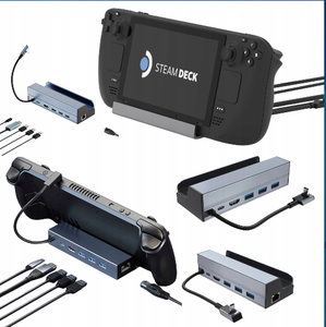 Docking Station for Steam Deck 4k HD 6 in 1 <b>HUB</b> USB Type <b>C</b> to HDTV 4K 60Hz RJ45 USB 3.0 SteamDeck Charging - Product Image 4
