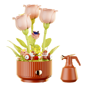 Blocchi di Costruzione Elettrici a Forma di Rosa, 334 Pezzi, Mattoncini LED con Luce Dinamica Rotante, Bouquet di Rose, Luce Notturna Romantica, Regalo - Product Image 6