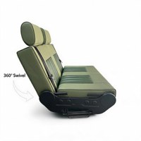 360 °   Asiento Giratorio de 2 Plazas, 90 °   Posiciones de Bloqueo, Cama Plegable de Doble Cara, para Modificación de Autocaravanas, Furgonetas, Campers y Autobuses