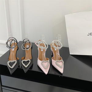 เพชรหัวใจรองเท้าแตะสำหรับผู้หญิงและสุภาพสตรี2022ดินสอส้นปั๊มรองเท้าสำหรับผู้หญิง - Product Image 4