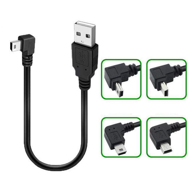 90 Degree Mini USB Cable Angle Mini USB B Male to USB a 2.0 Male Data Sync and Charging Cable