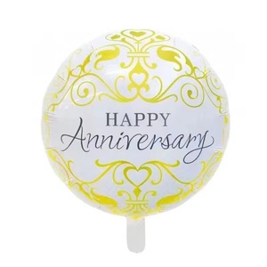 Palloncini in Foil per Anniversario, Palloncini Rotondi in Mylar con Decorazioni Floreali e Coriandoli - Product Image 4